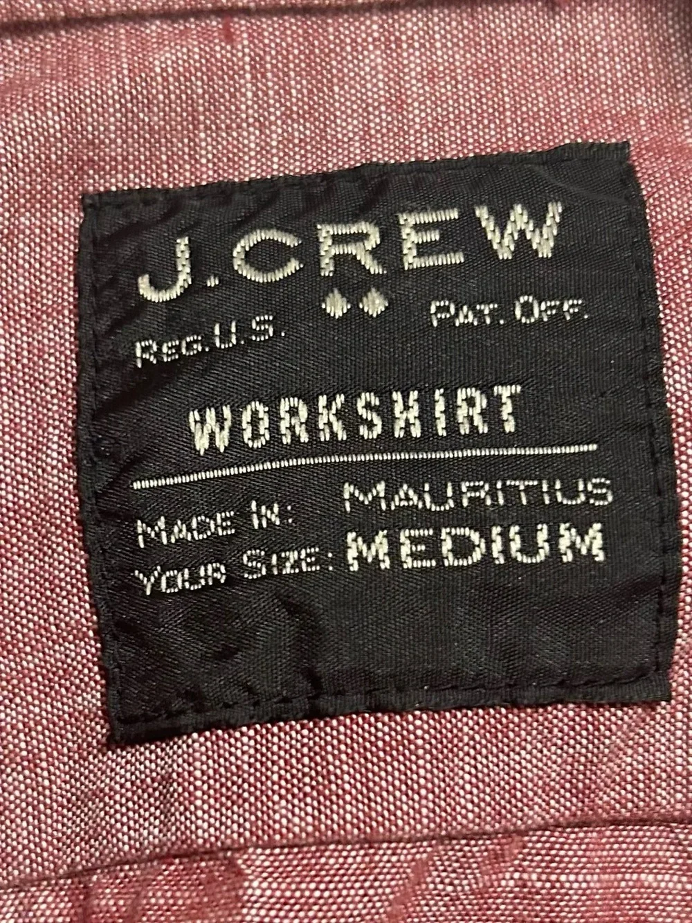 J.Crew Men’s Workshirt Medium Burgundy Chambray Button Down Preppy Workwear